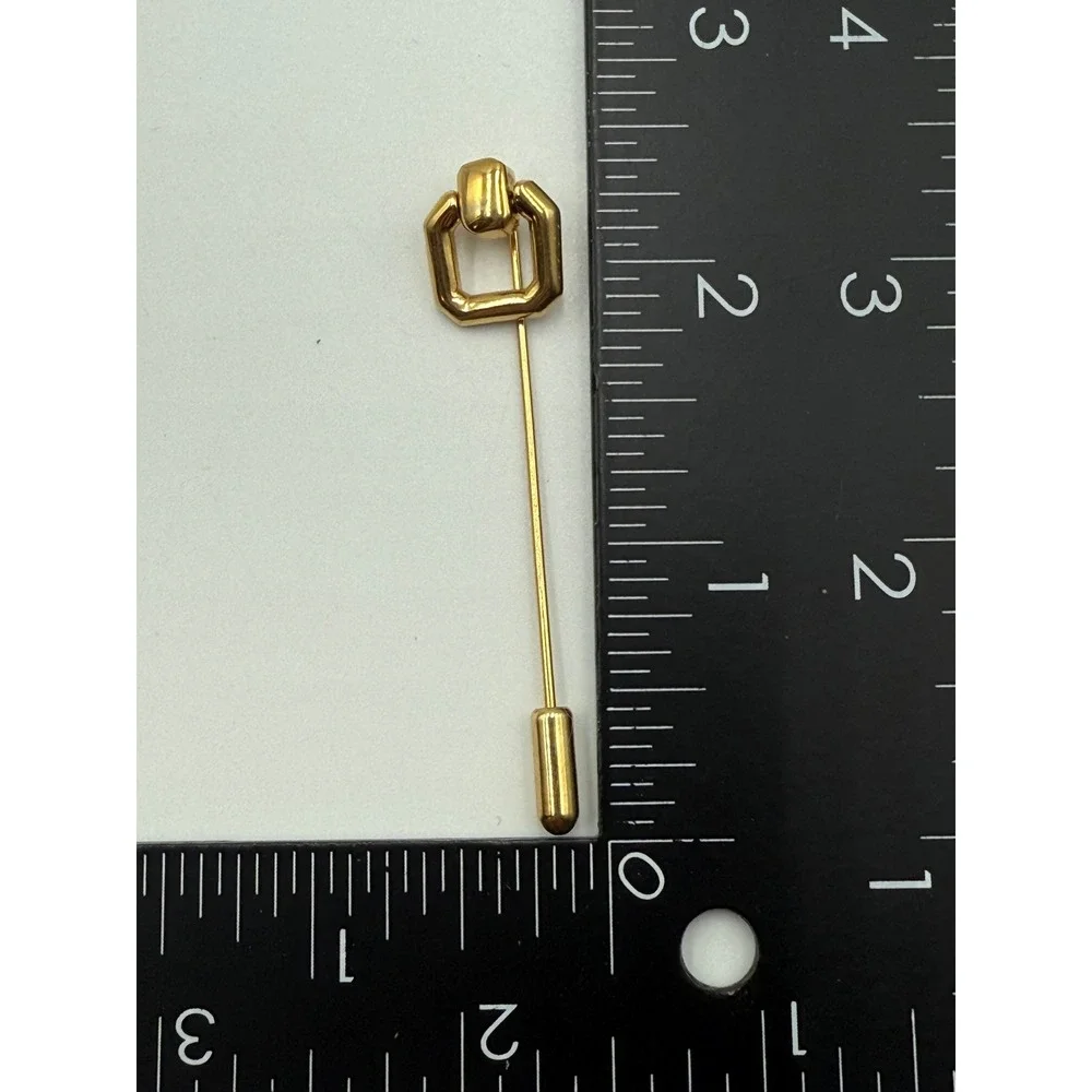 Vintage Gold Tone Geometric Stick Pin Lapel Scarf Hat Accessory 2.75 Inch‎